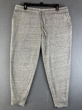 Pure Jill Affinity French Terry Slim Leg Womens Sz L Gray Pants Pull On Purejill